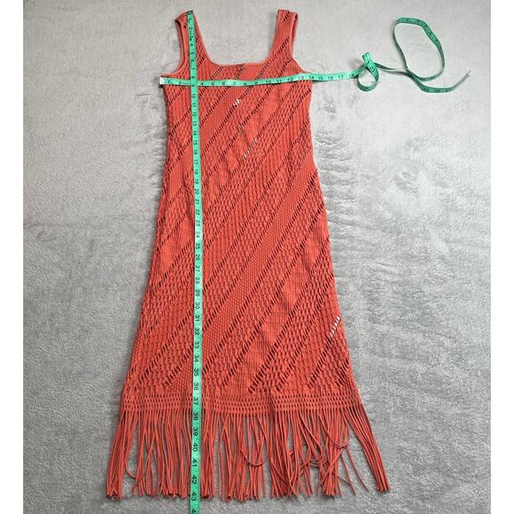 Seafolly Swim Coverup Dress Womens Small Marrakesh Cinnamon Stretchy Fringe New - Picture 8 of 11